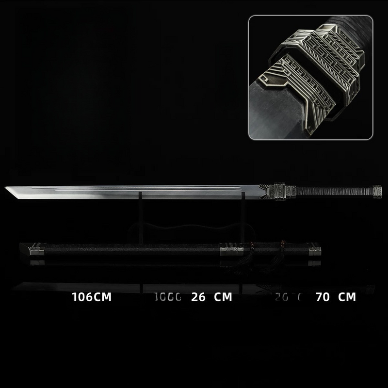 Zhan Shen Dragon Pattern Star Blade Tang Heng Sword Replica Collection 