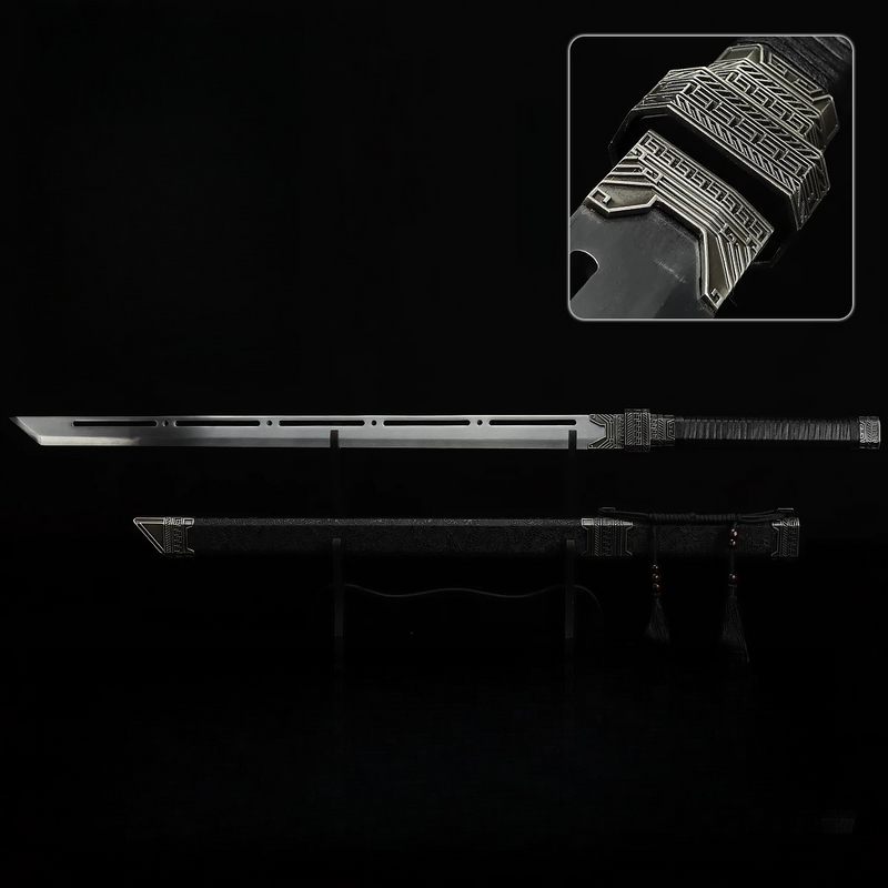 Zhan Shen Tang Heng Silver Hollow-Out Star Blade Sword Replica 