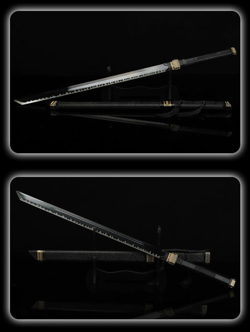 Zhan Shen Tang Heng Black Star Blade Sword Replica with Free Stand Set 