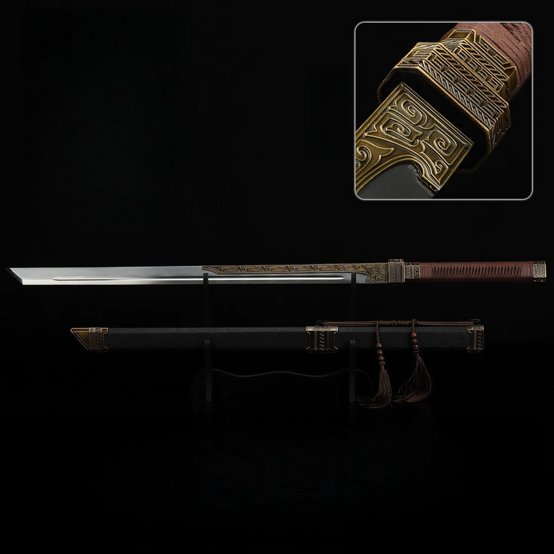 Zhan Shen Tang Heng Gold Star Blade Sword Replica Set 