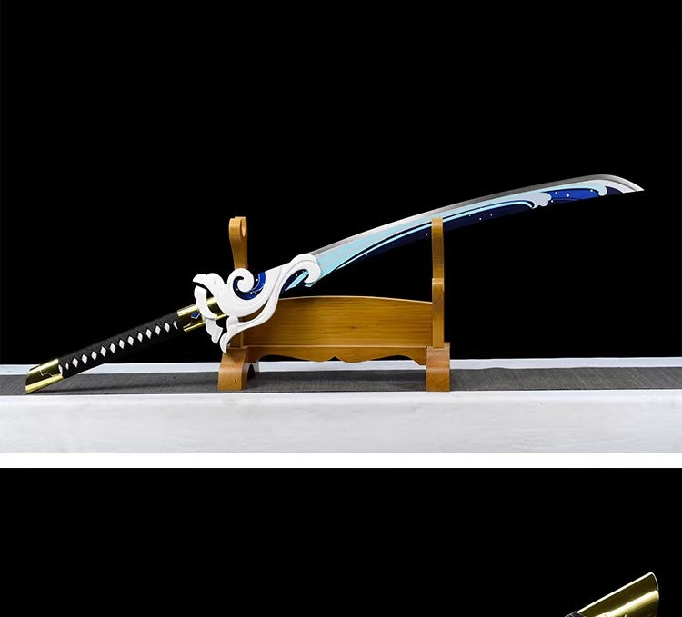 Genshin Impact Akuoumaru Sword Replica – Metal Anime Weapon Set 