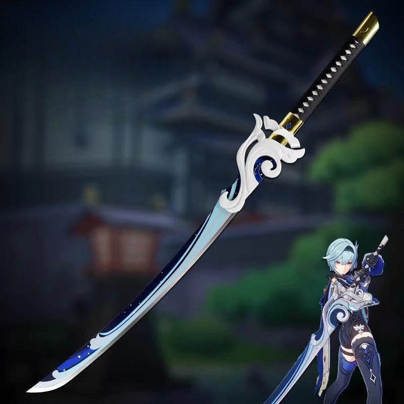 Genshin Impact Akuoumaru Sword Replica – Metal Anime Weapon Set 