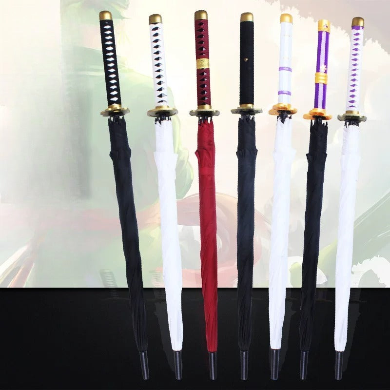 Ame no Habakiri White Sword Umbrella 16-Rib Detachable Katana 