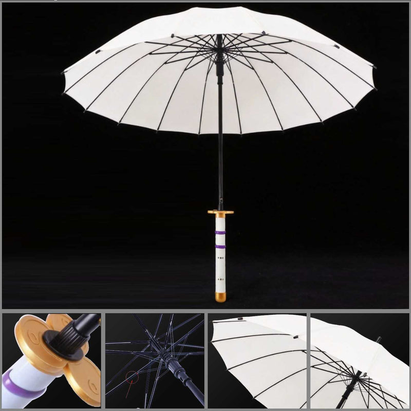 Ame no Habakiri White Sword Umbrella 16-Rib Detachable Katana 