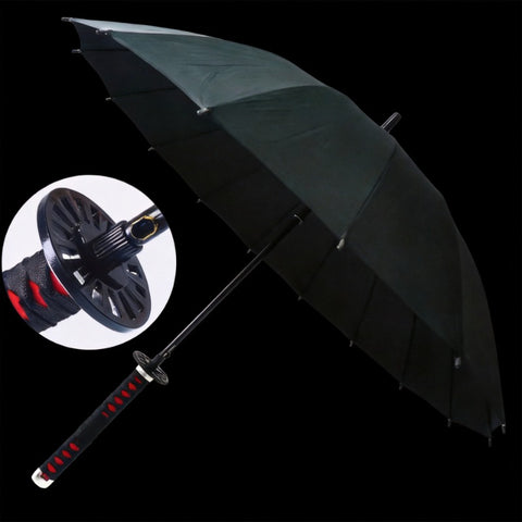 anime katana sword umbrella inspired by tanjirou black design for cosplay and daily use