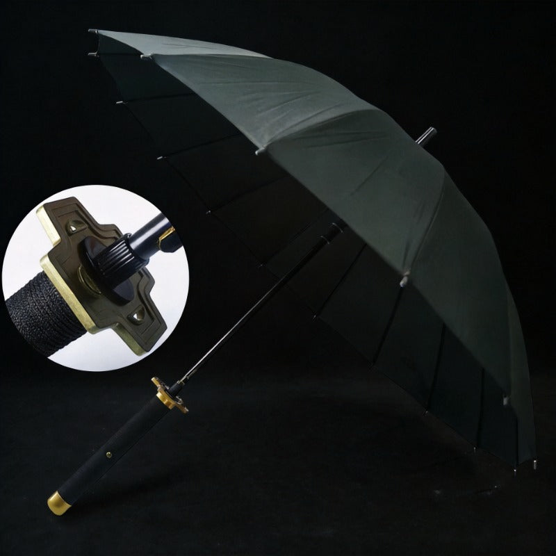 Gakusou Black 16-Rib Detachable Sword Umbrella | Anime Katana Cosplay Umbrella 