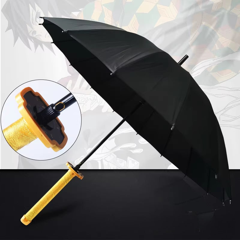 Anime Katana Sword Umbrella 16 Rib Windproof Cosplay Samurai 