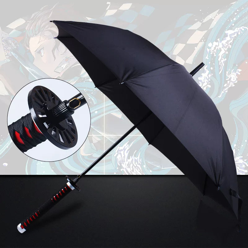 Anime Katana Sword Umbrella 16 Rib Windproof Cosplay Samurai 