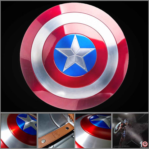 1:1 Captain America aluminum alloy shield full metal replica front view