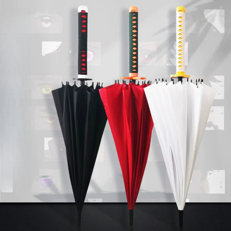 Anime Katana Sword Umbrella 16 Rib Windproof Cosplay Samurai 
