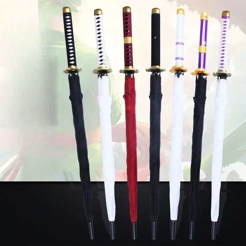 Anime Katana Sword Umbrella 16 Rib Windproof Cosplay Samurai 