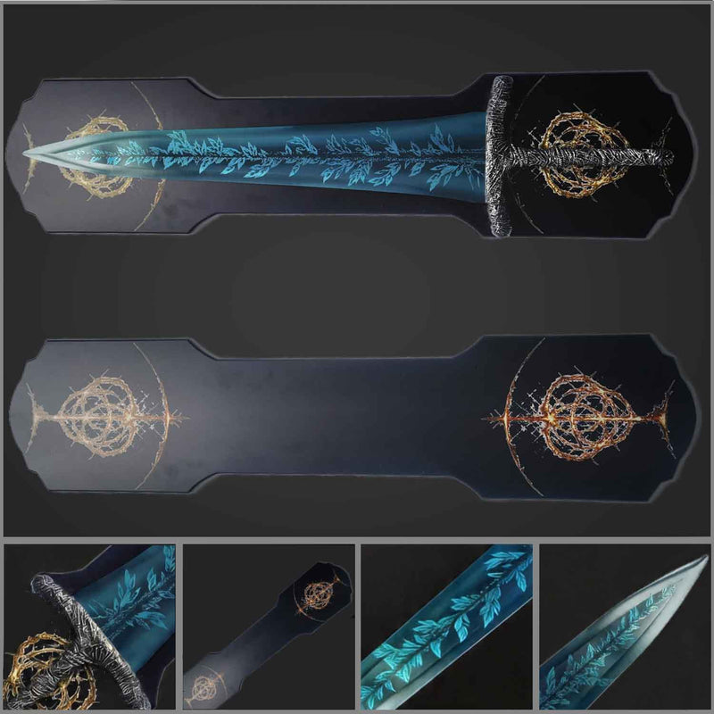Elden Ring Dark Moon Greatsword Wall Mount Set 1:1 Metal Replica 