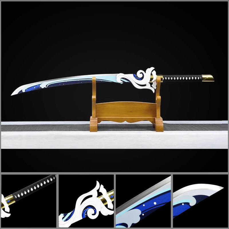 Genshin Impact Akuoumaru Sword Replica – Metal Anime Weapon Set 