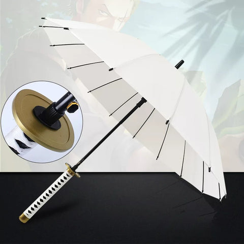 ichimonji white umbrella inspired by traditional japanese sword design anime katana umbrella concept