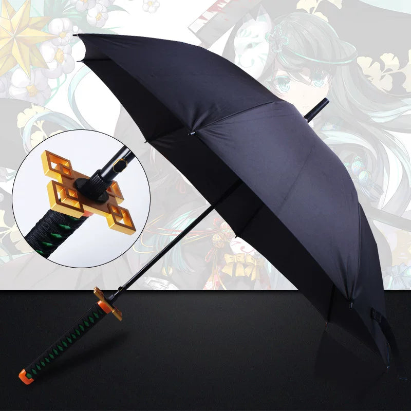 Anime Katana Sword Umbrella 16 Rib Windproof Cosplay Samurai 