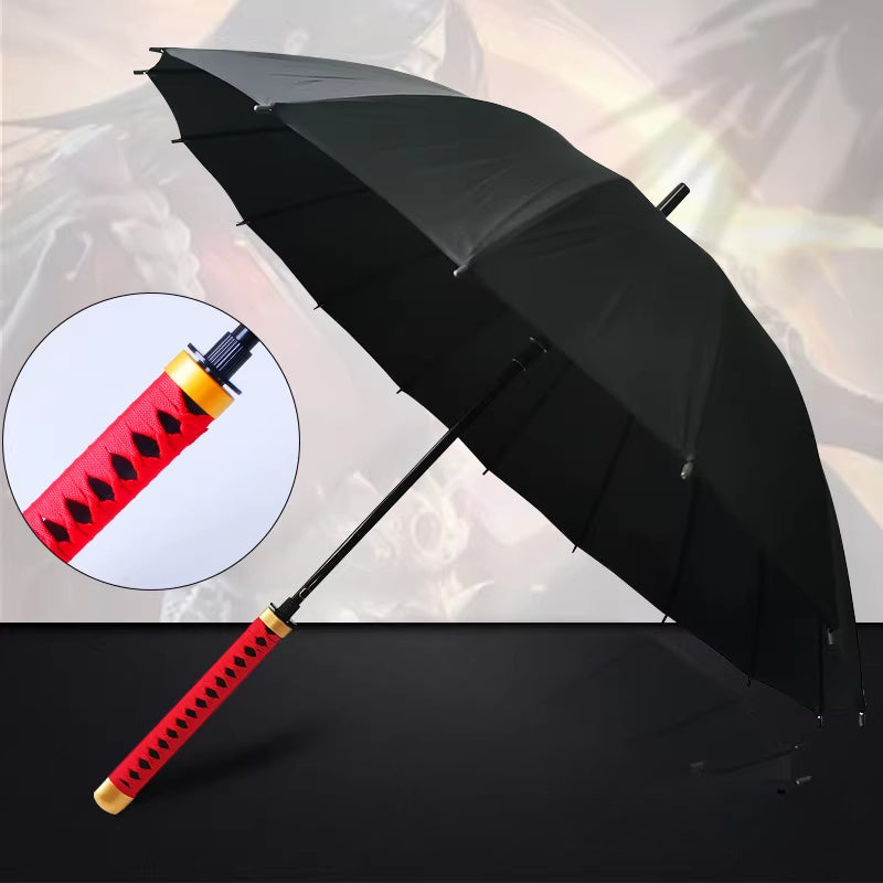 Anime Katana Sword Umbrella 16 Rib Windproof Cosplay Samurai 