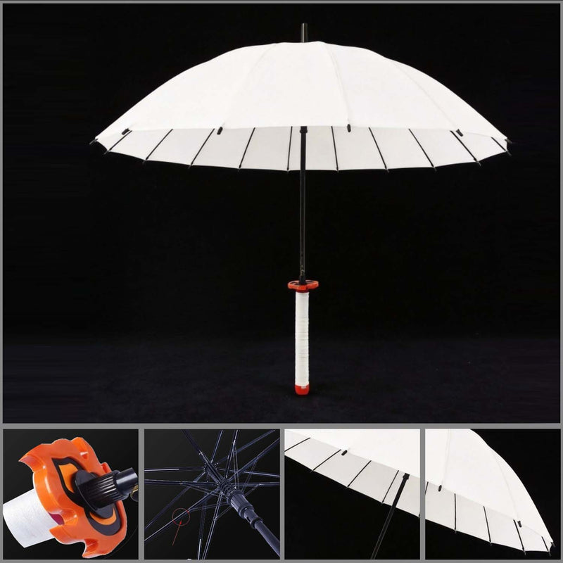 Kyojuro Rengoku White Sword Umbrella 16-Rib Detachable Katana Cosplay Umbrella Demon Slayer Anime Umbrella 