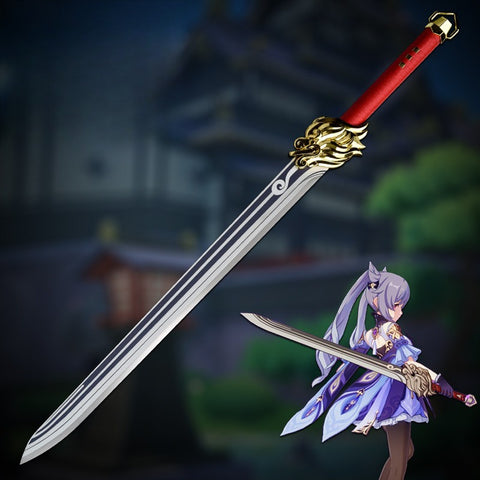 full scale genshin impact lions roar metal sword replica for cosplay