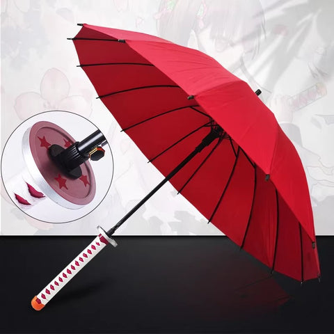long handle straight stick anime sword umbrella comfortable grip design