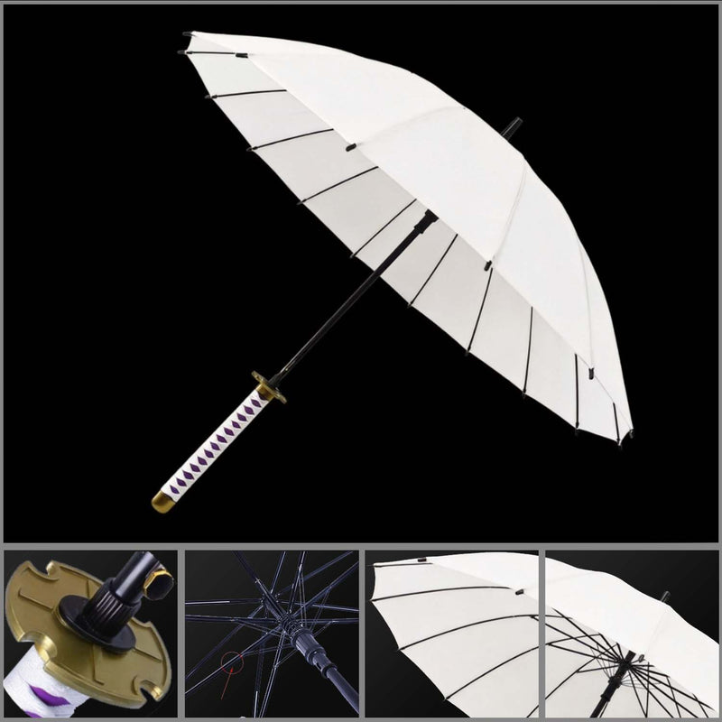 Onitetsu 2nd Gen White Sword Umbrella 16-Rib Katana Cosplay 