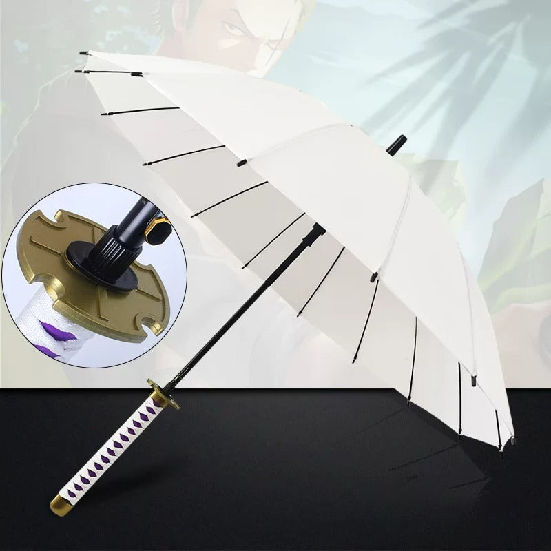 Onitetsu 2nd Gen White Sword Umbrella 16-Rib Katana Cosplay 