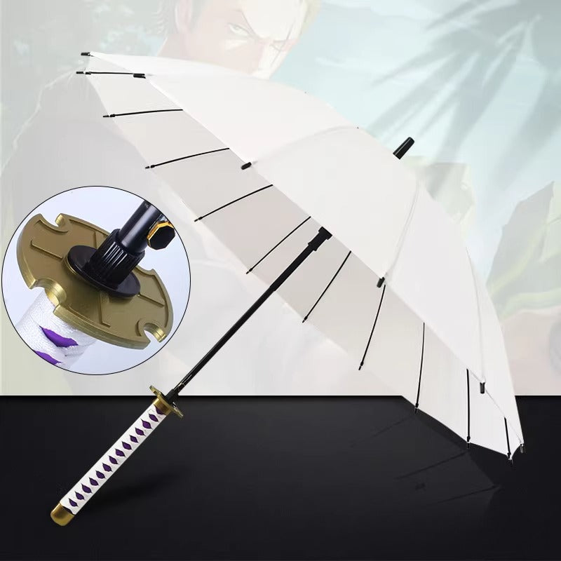 Onitetsu 2nd Gen White Sword Umbrella 16-Rib Katana Cosplay 