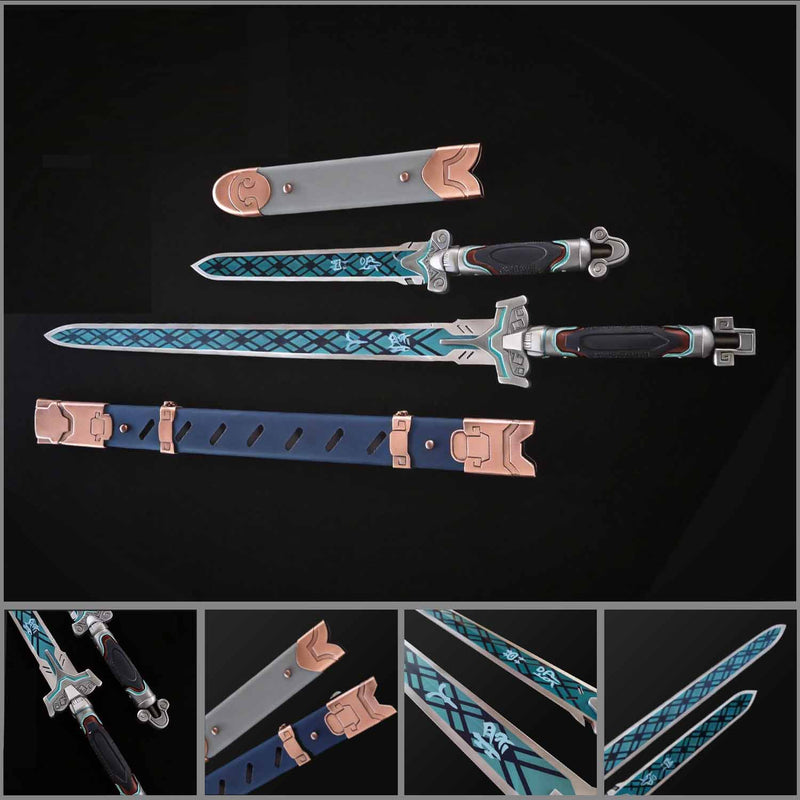 Overwatch Ganjiang Moye Sword Set 1:1 Metal Cosplay Replica 