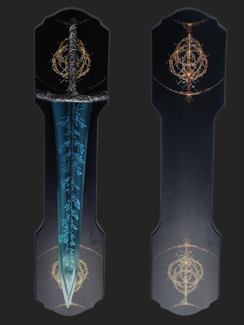 Elden Ring Dark Moon Greatsword Wall Mount Set 1:1 Metal Replica 