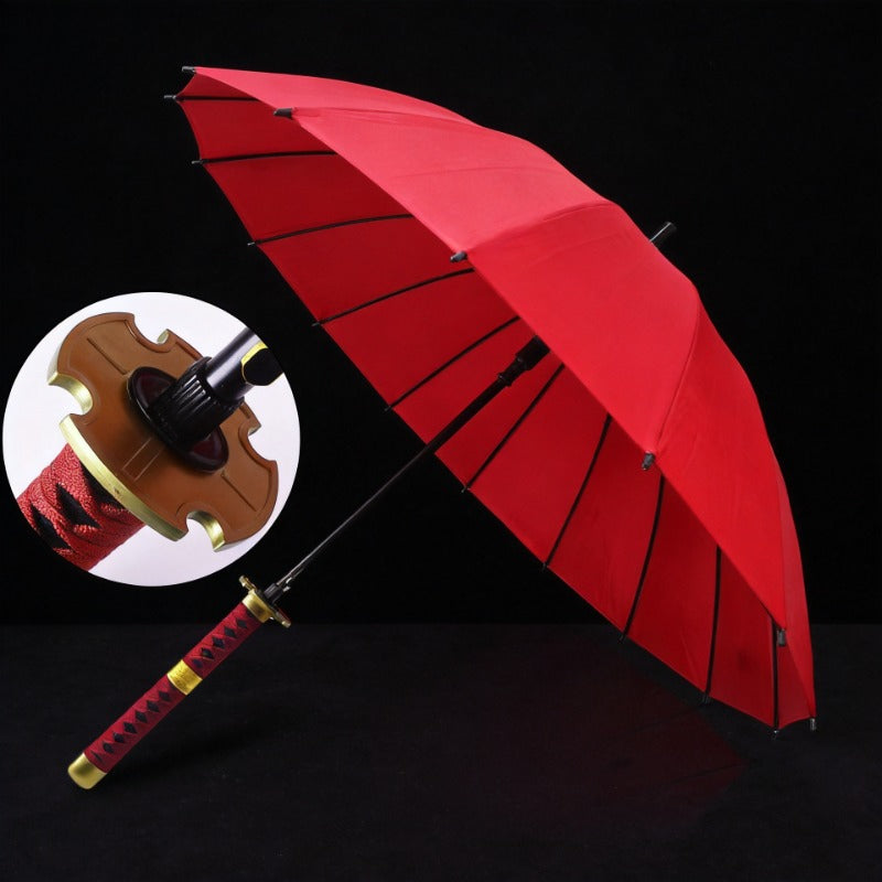 Onitetsu Classic Red 16-Rib Detachable Sword Umbrella Anime Katana Cosplay Umbrella 