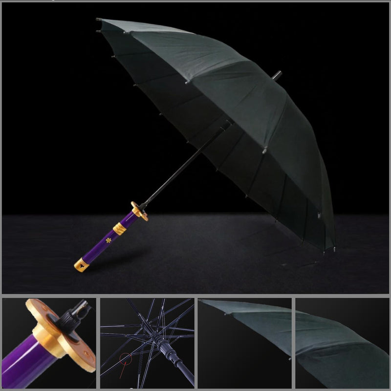 Shima Black 16-Rib Detachable Sword Umbrella – Anime Katana Cosplay 