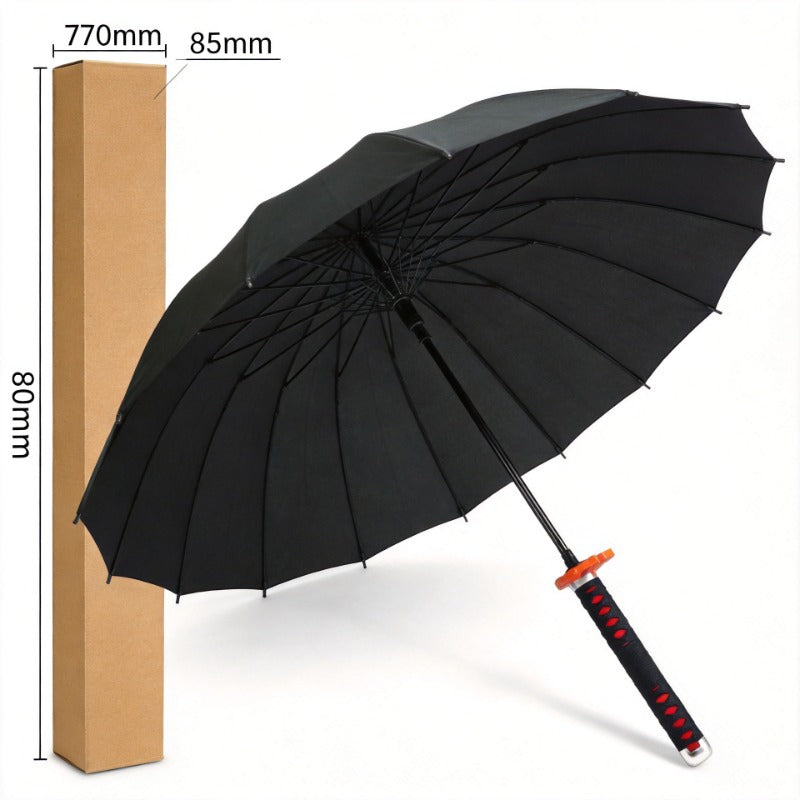 Tanjirou Third Generation Black Sword Umbrella 16-Rib Detachable 