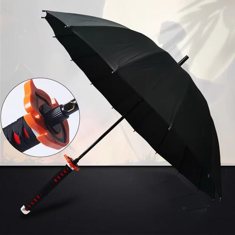 tanjirou demon slayer cosplay sword umbrella outdoor use anime prop