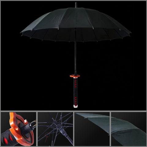 tanjirou third generation black 16 rib detachable sword umbrella anime cosplay umbrella