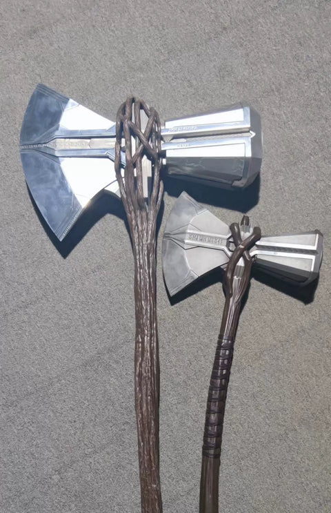 detachable thor stormbreaker and mjolnir replica set showing assembly components